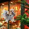 SIMISI RIBBON Christmas Buffalo Plaid Bow Burlap Black White Plaid Bows for Wreath Kitchen Decor (9.5 x 13 inch)